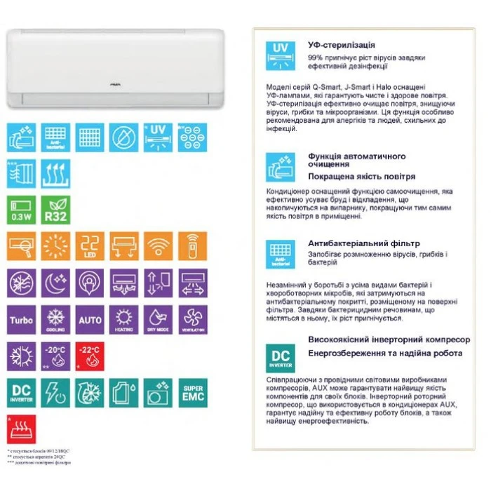 AUX Q-Smart (-22°С) R32 inverter AUX-09QC\FH Q-Smart